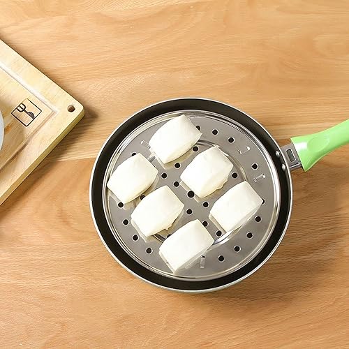 Vista 22 de Estante de vapor, estante para olla a presión, acero inoxidable 304, bandeja redonda para cocinar al vapor con patas desmontables para hornear