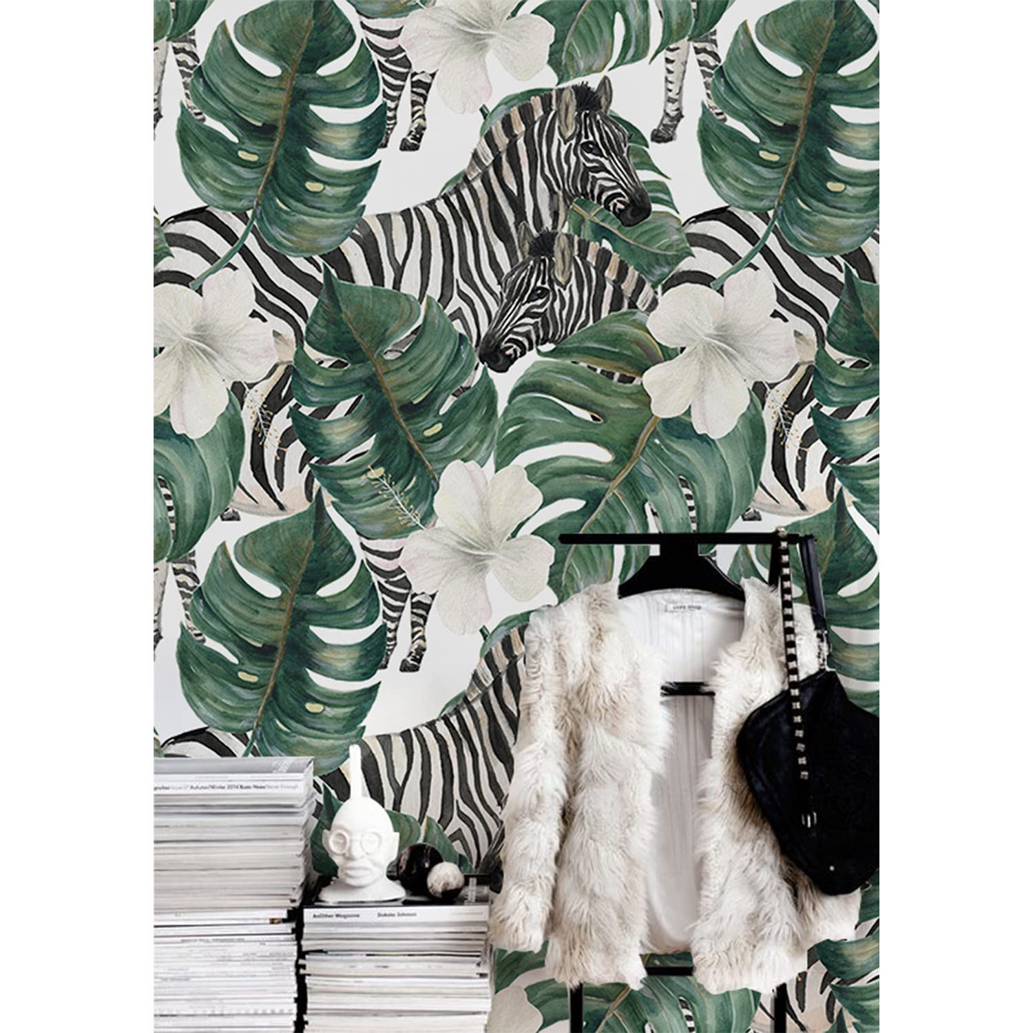 Papier peint animaux de zèbre pour meuble de chambre et décoration salon