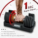 Keppi Adjustable Dumbbells Set-25lb Pair Dumbbells with Anti-Slip Metal Handle for Exercise & Fitness Fast Adjust Weight for Full Body Workout Fitness