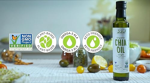 Miniatura 3 de Seeds of Wellness - Aceite de semilla de chía orgánico, bio nutrientes esenciales, ácidos grasos Omega-3 ALA a base de plantas, prensado en frío,