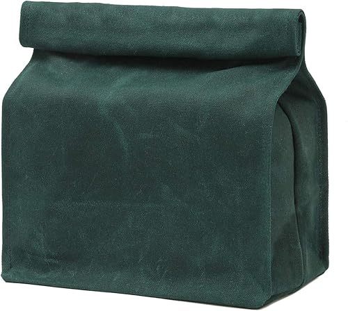 Miniatura 8 de Denifiter Bolsa de almuerzo de lona encerada resistente, tela suave, impermeable, respetuosa del medio ambiente y hebilla de liberación rápida