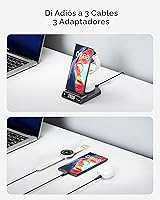 Vista 5 de Cargador inalámbrico para Samsung, estación de carga inalámbrica 3 en 1 para Samsung Galaxy S25 Ultra/S24 Ultra/S23/S22/Note 20/Z Flip 7/Fold 6