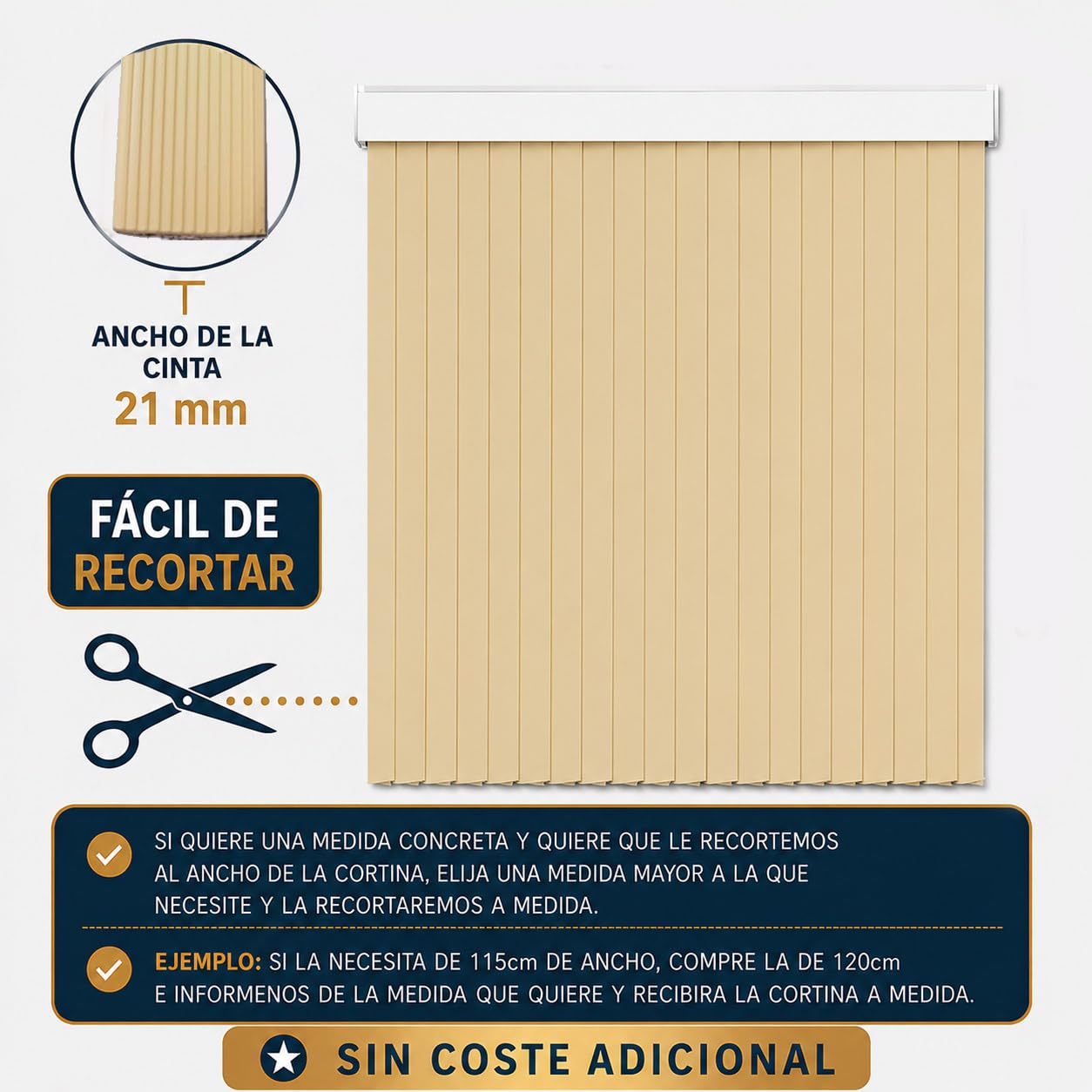 Cortinas Exterior Puerta de Tiras | Material Plastico PVC y Barra Aluminio | Ideal para Terraza y Porche | Antimoscas | Amarillo | 210 * 120