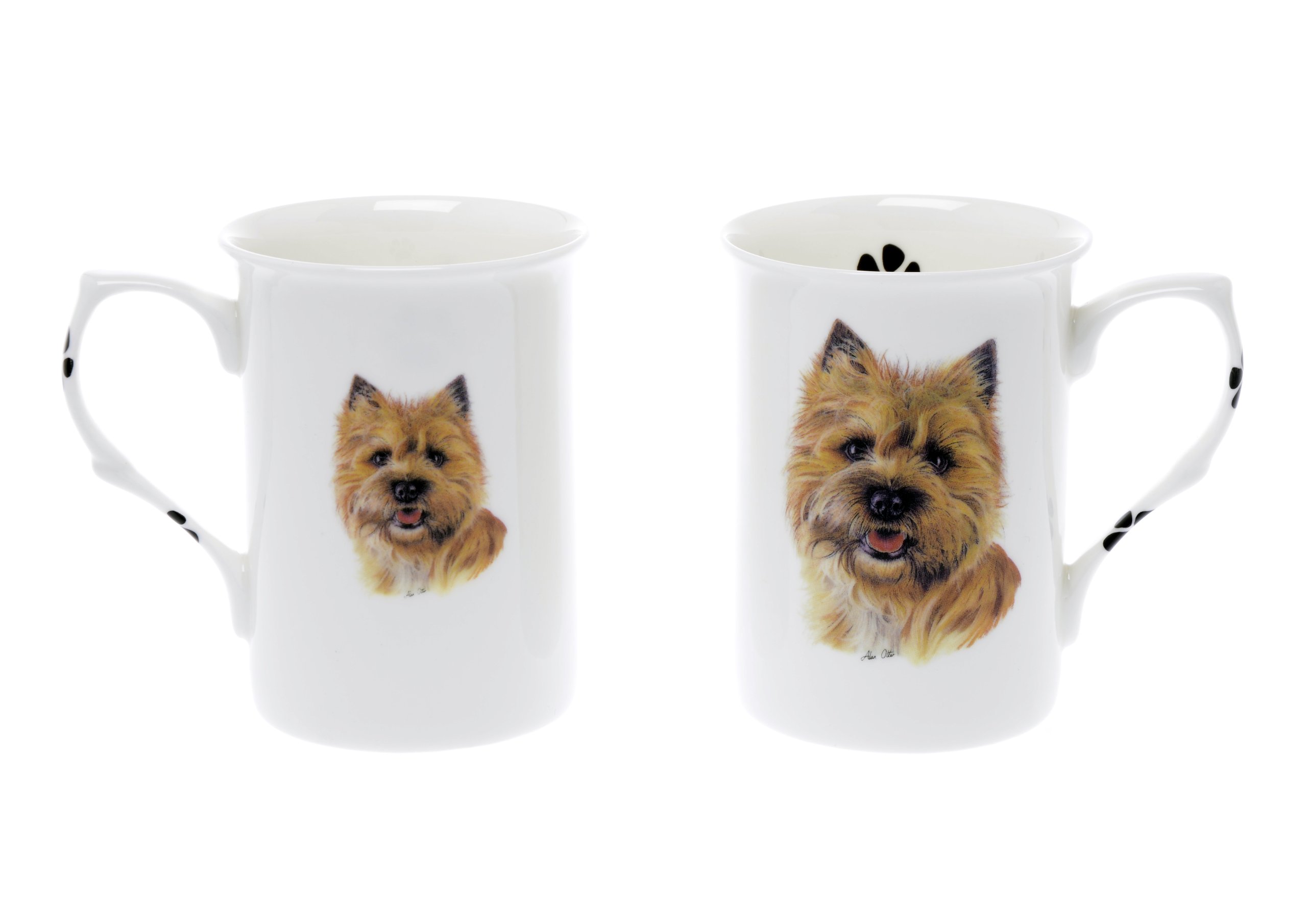 (BB19) Set of 2 Bone China BEAKERS/Mugs Cairn Terrier Dog Presentation Gift Boxed- Lovely Gift Kirsty Jayne China
