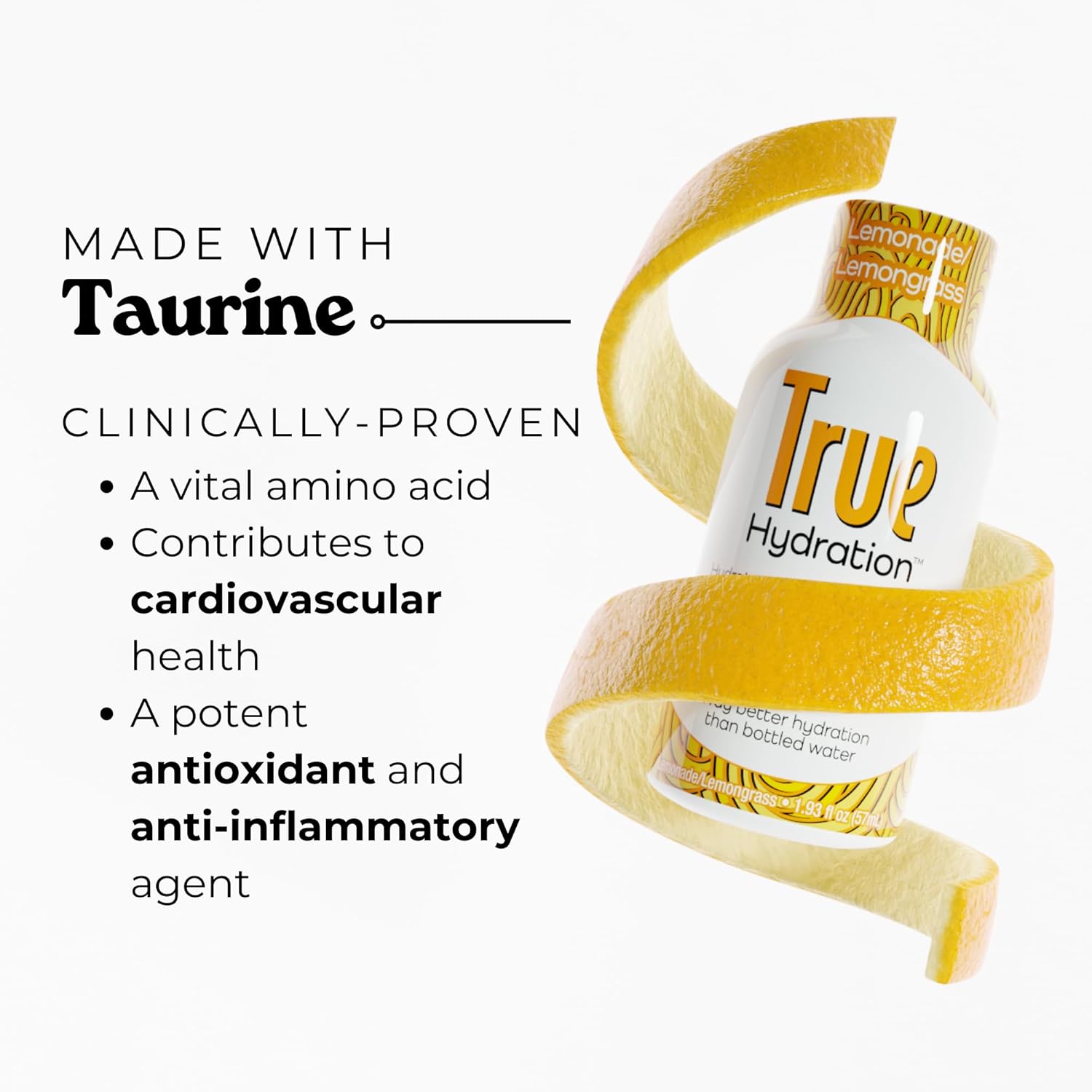 True Hydration Electrolyte Shots, 24-Pack – Supports Sleep Quality, Daily Wellness & Muscle Cramps – Magnesium, Potassium & Taurine – Zero Sugar, Zero Sodium – Lemonade