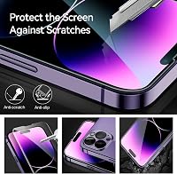 ivoler 3+3 Edzett Üveg Képernyővédő Fólia iPhone 14 Pro 6.1" Készülékhez - 9H Keménységű HD Átlátszó Védőfólia Kamera Védelemmel és Pozicion 6