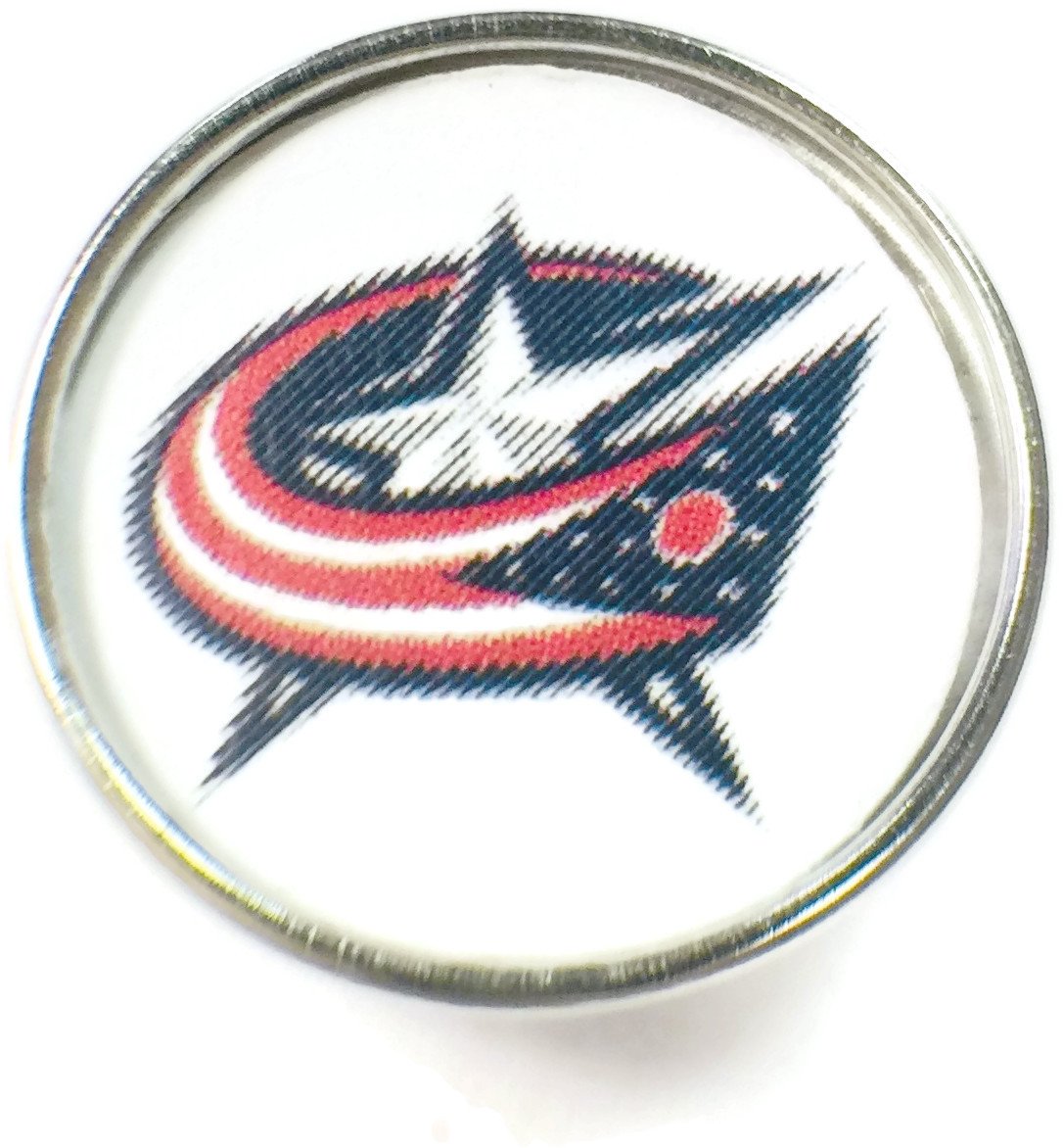 Snap Jewelry Fashion NHL Hockey Logo Columbus Blue Jackets 18MM - 20MM Snap Charm