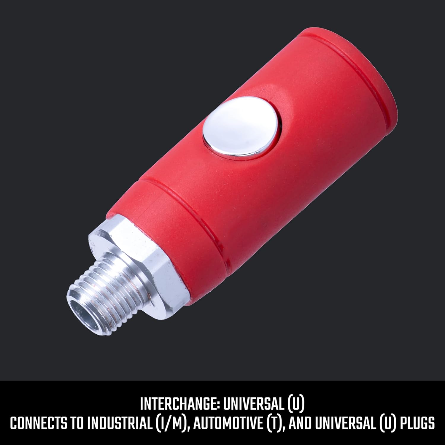 CRAFTSMAN Push Button Coupler, Male, 1/4-in NPT Industrial and Automotive Plug Compatible, Quick-Disconnect