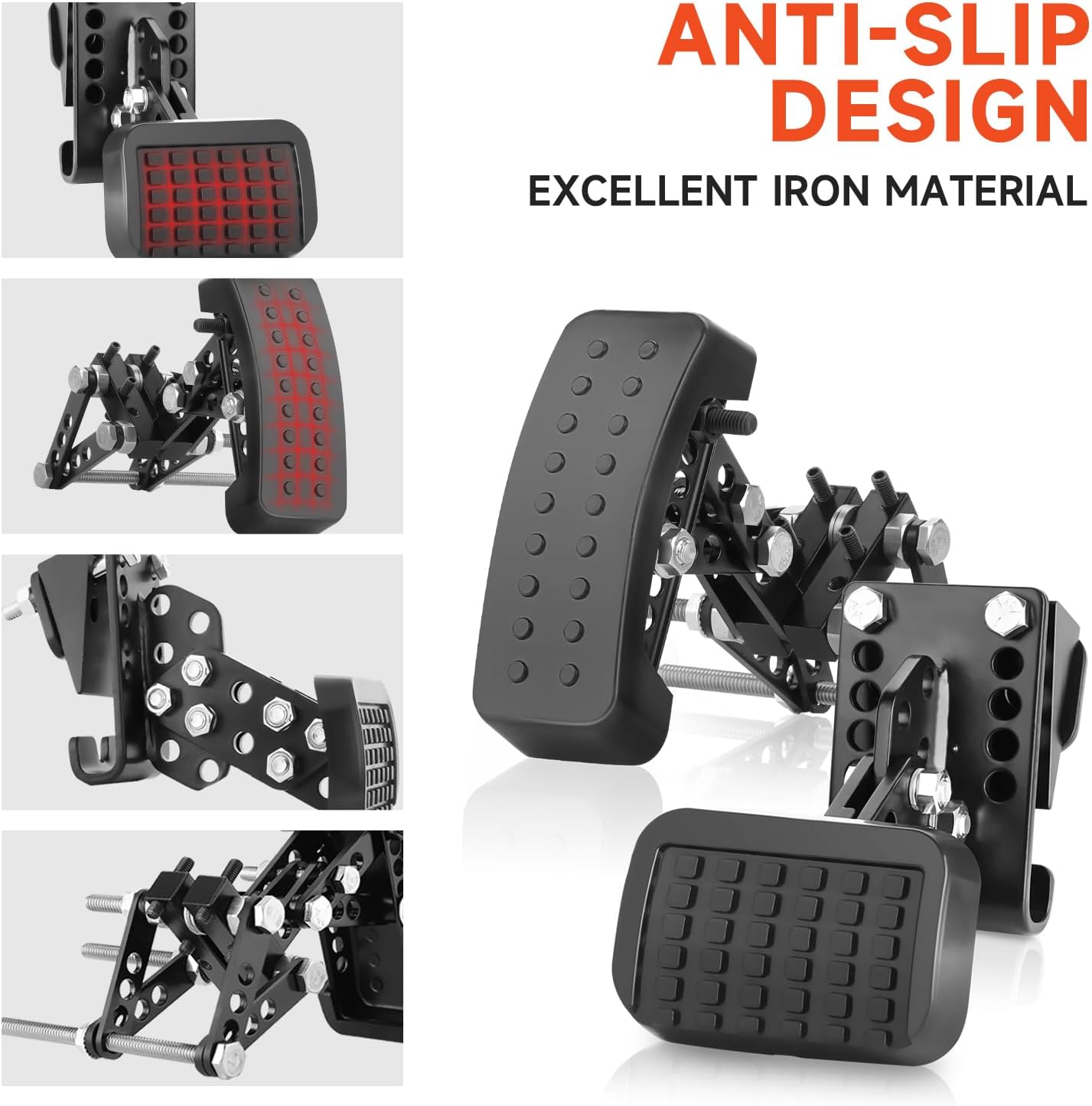 HUGBEO Adjustable Gas and Brake Pedal Extenders for Short People, Anti-Slip Extensions with Adjustable Length and Angle, Universal Pedal Extension for car for Cars, go-Karts, and Golf carts.