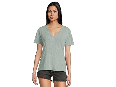 Mod-o-doc Short Sleeve V-Neck Boxy T-Shirts Women