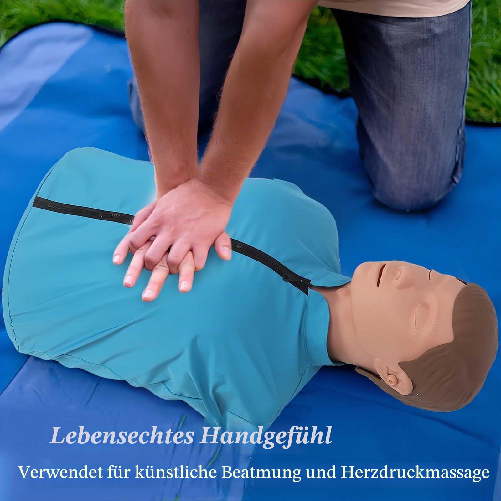 ELZEM Reanimationspuppe für Erwachsene Halbkörper Trainingspuppe für Herz Lungen-Wiederbelebung Erste-Hilfe Trainingspuppe Aus Gummi Halbkörper A