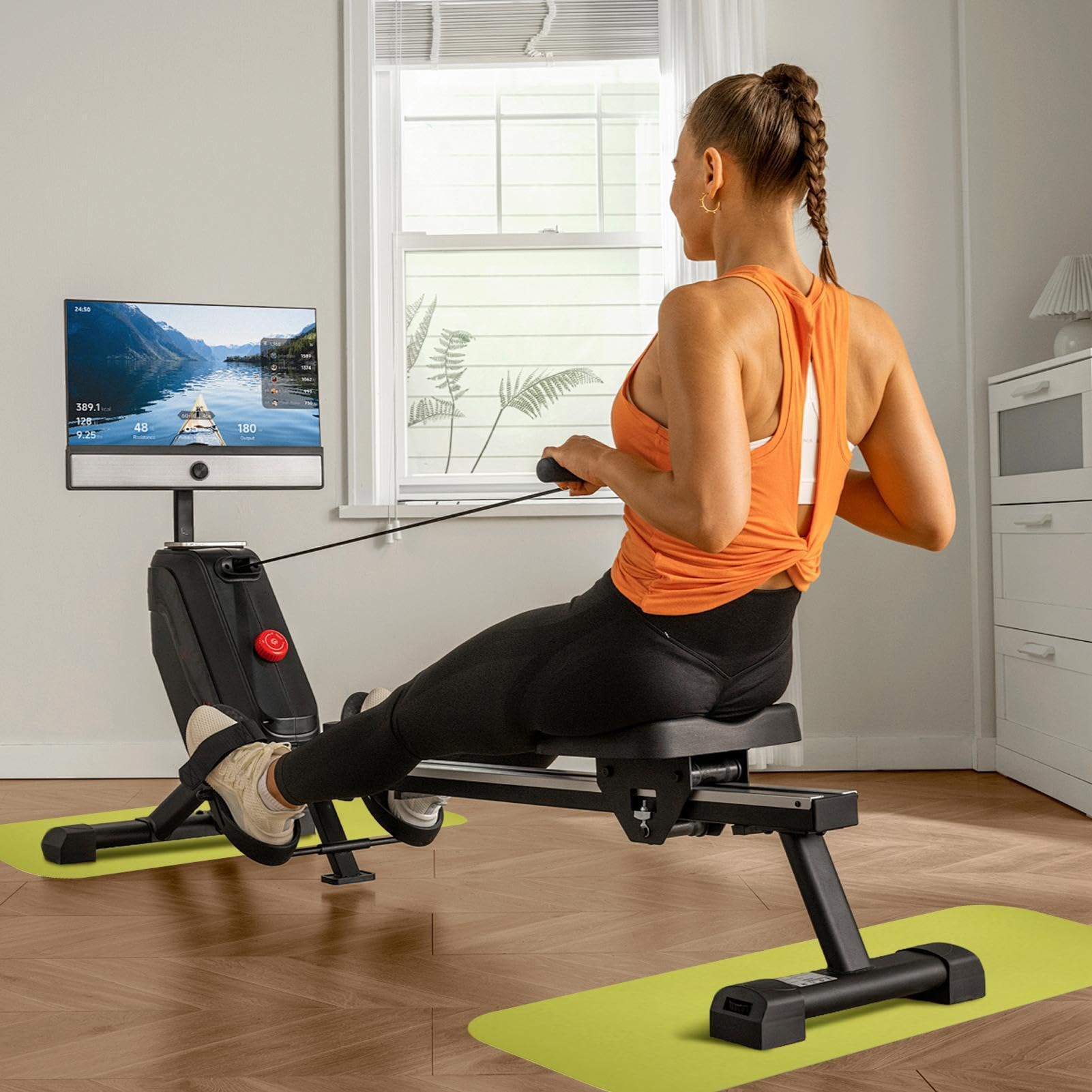 Mata antypoślizgowa do roweru stacjonarnego | Redukcja szumów 25 x 80 cm mata rowerowa do siłowni domu jogi trening garaż mata fitness pilates