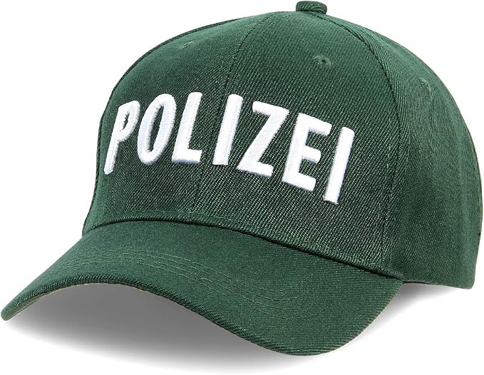 Alsino - Cappellino da baseball con scritta “Polizei”, cappello della  polizia, regolabile, in cotone Cap-262 verde Taglia unica : Amazon.it:  Abbigliamento