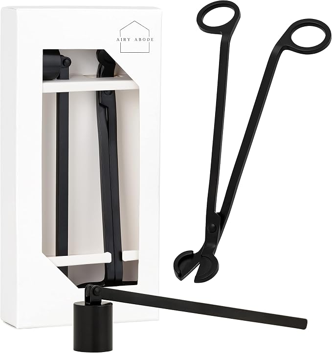 Candle Wick Trimmer and Candle Snuffer Accessory Set – Black