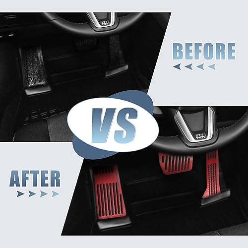 Miniatura 3 de X AUTOHAUX 3 fundas antideslizantes de aleación de aluminio para pedal para Mazda 2, 3, 6, CX-3, CX-5, CX-9, color rojo