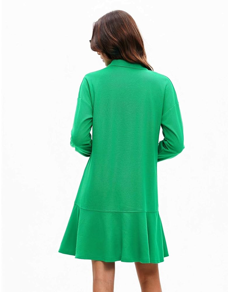 Amazon.com: YEXPINE Women's Polo Dress Long Sleeve Collared
