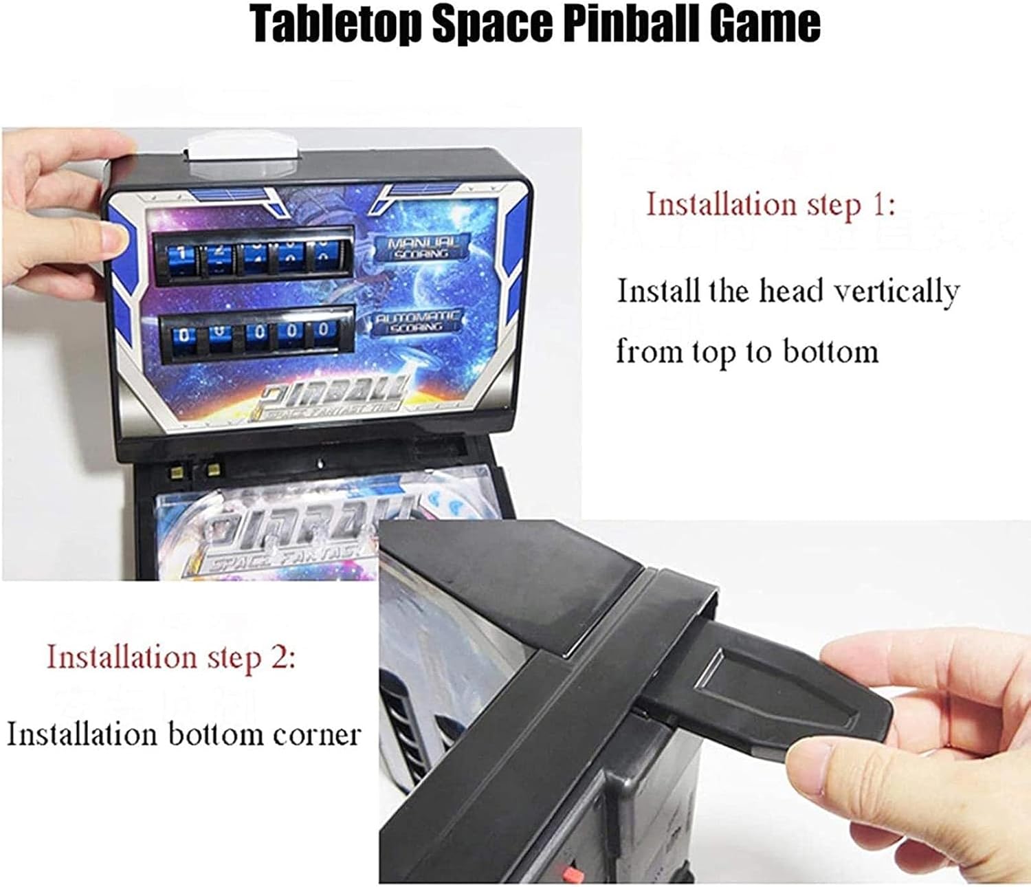 PHATM Retro Arcade Machine Electronic Tabletop Pinball Machine Desktop Marble Arcade Pinball Tabletop Skill Game for Small Rooms or Apartments
