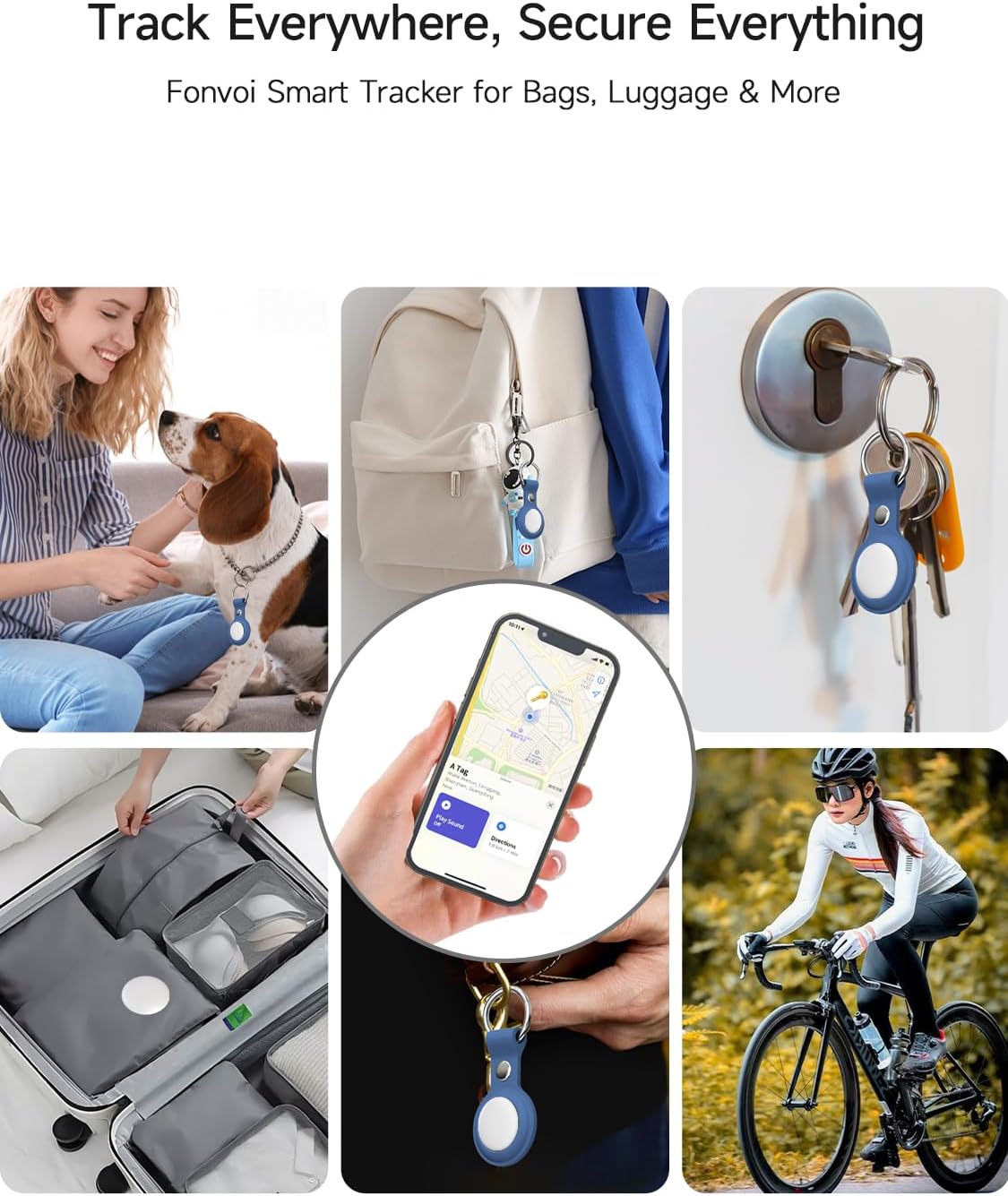 2026 New Air Tags-4 pack【Apple MFi Certified】Smart Bluetooth Tracker 4 Pack (iOS Only),Item Locator Works with Find My,Replaceable Battery Key Finder for Keys,Bags,Luggage,Wallet (White, A Tag 4Pack)