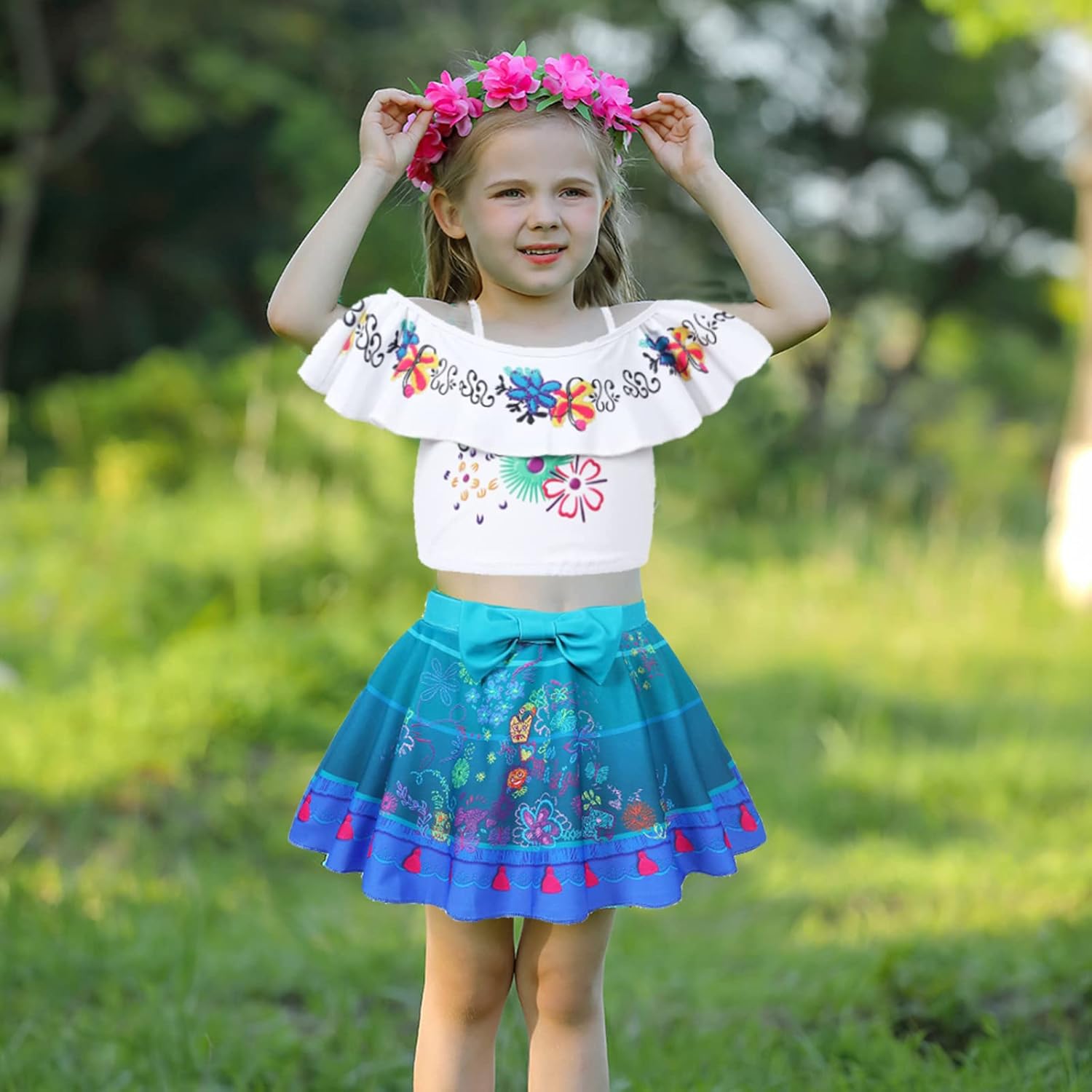 ATIMIGO Toddler Girls Swimsuit Mirabel Two Pieces Ruffle Isabela Bathing Suit Princess Tankini Swimwear for Little Girls - Image 6