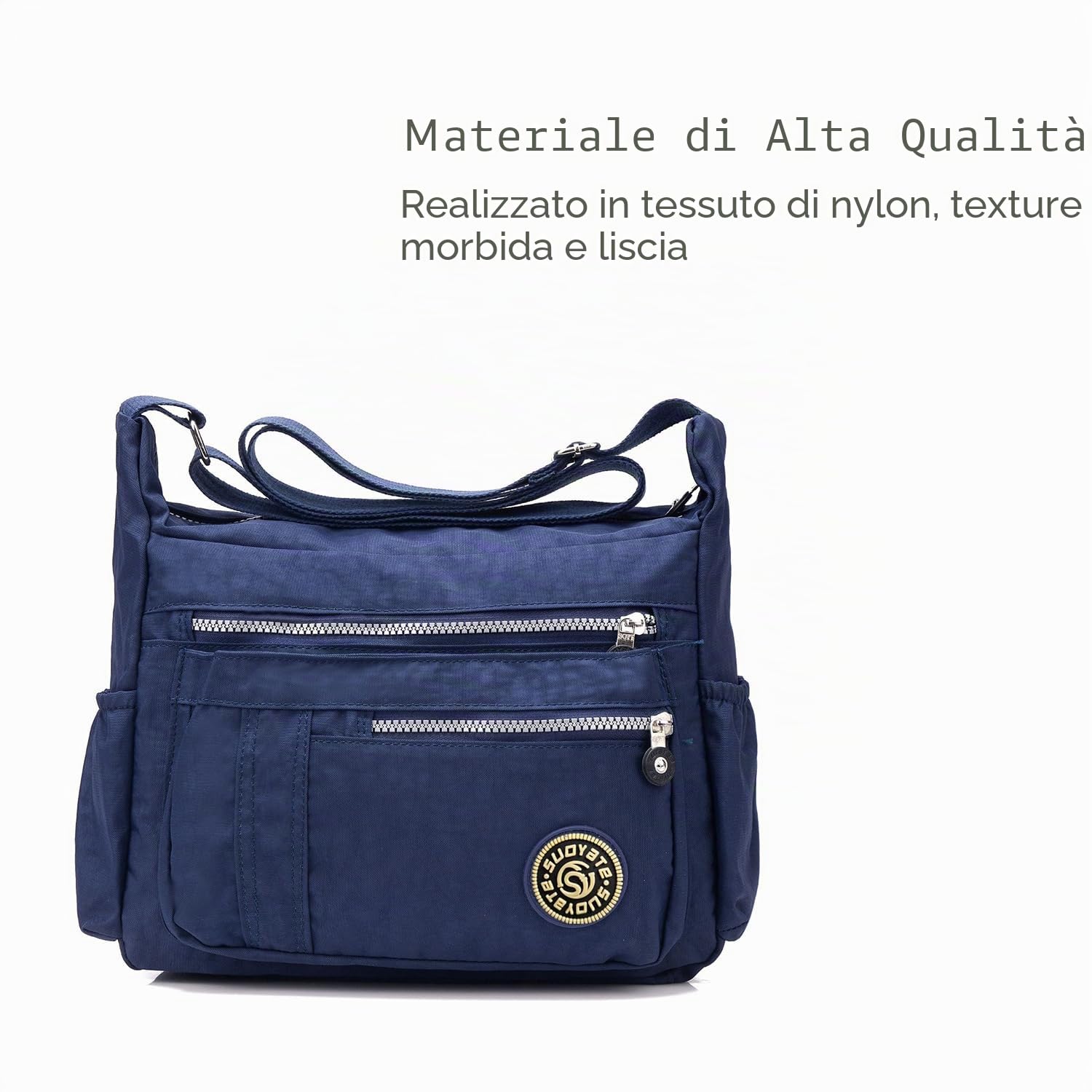 NICOLE&DORIS Moda Donne Messenger Bag Borsa a Tracolla Crossbody Impermeabile Nylon Blu Scuro