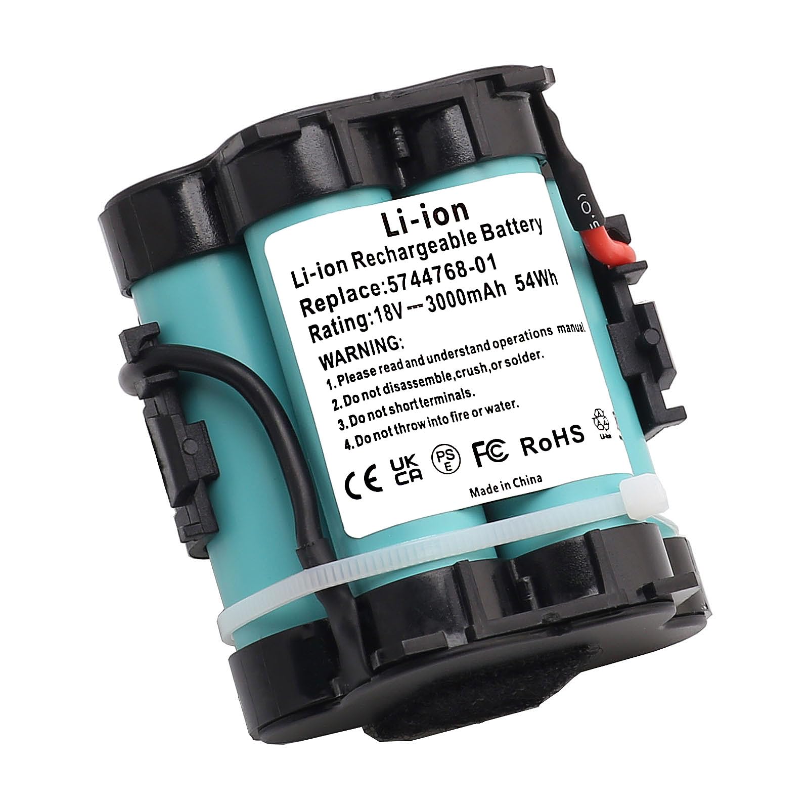 3000mAh 18V Ersatzakku Li-Ion für Gardena R38Li R40Li R45Li R50Li R70Li R80Li, Husqvarna Automower 105 305 308, Flymo 1200R, McCulloch Rob R600 R800 R1000, Ersetzt 5744768-01