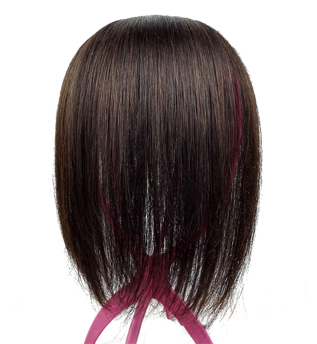 Mono Topper Human Hair Hand Woven Hair Toppers for Women with Thinning Hair, 5"x5.5" Mono Clip in Toppers, 18" Dark Brown
