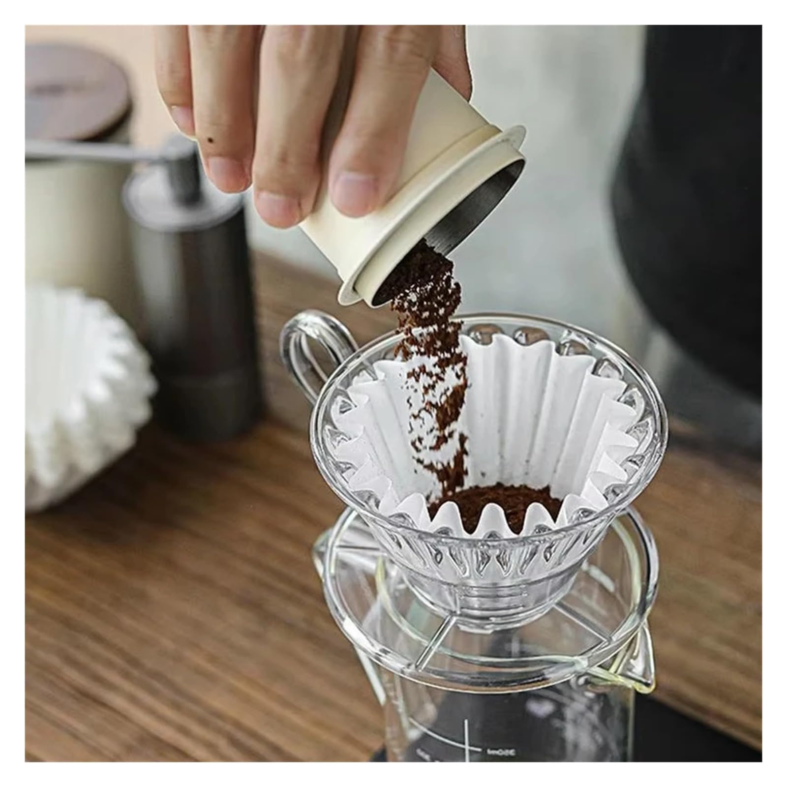 50 Uds Filtros De Café Tipo Goteo Papel Filtro Pulpa Madera for Hecho A Mano(Large white 100pcs)