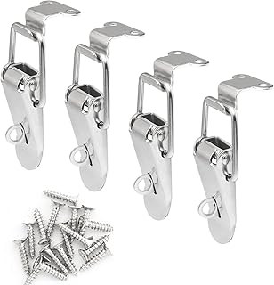 ITROLLE 4PCS 74mm 201 Stainless Steel Tool Box Hood Locks Latches Spring Loaded Toggle Lock Clasp Buckle Latch Tool Box Hasps 90 Degree Right Angle Latch