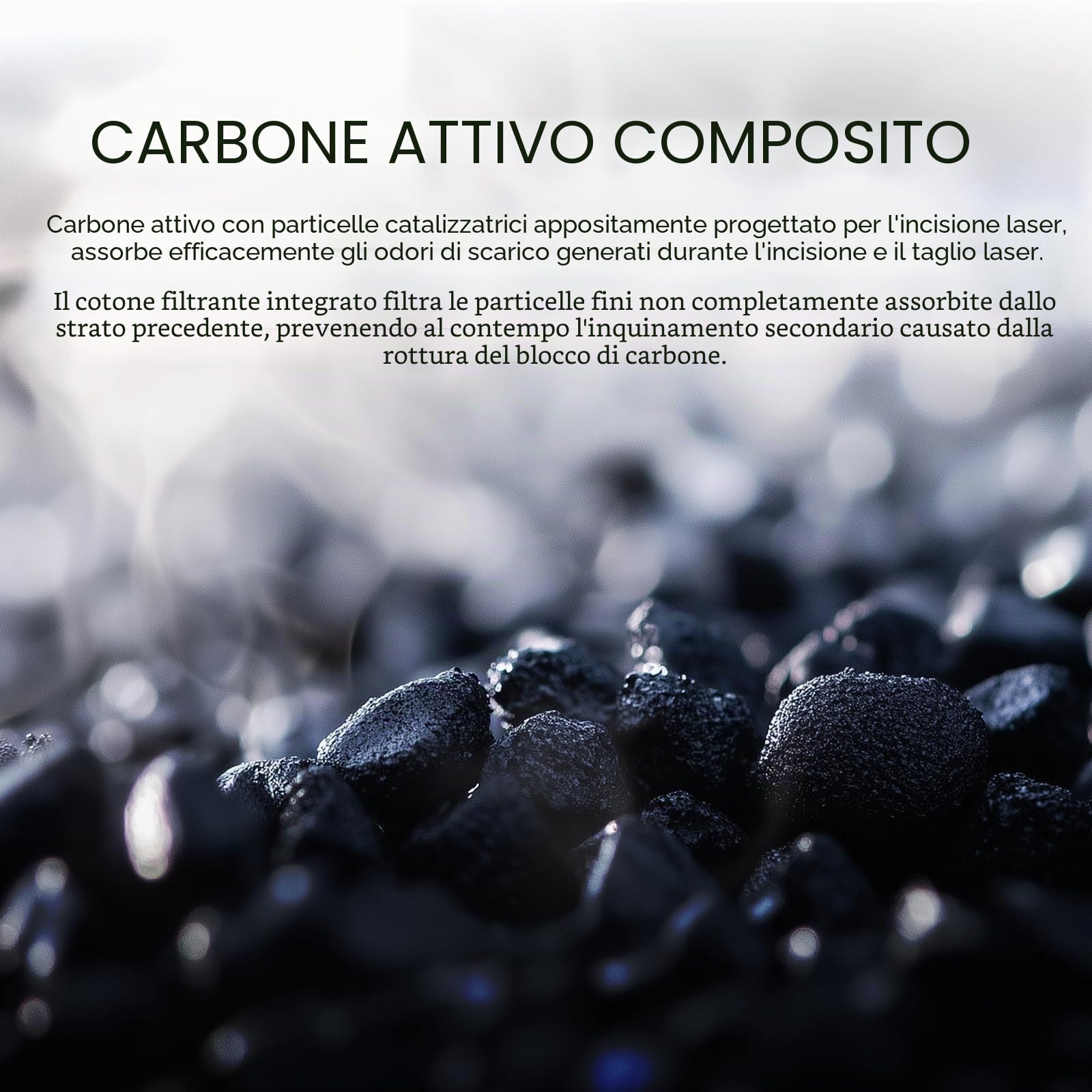 ATOMSTACK D3 Purificatore d'aria per incisione laser efficienza di filtrazione del 99,9%, sistema di filtraggio a 5 strati, motore da 3500 giri/min deodorizzazione con carbone attivo