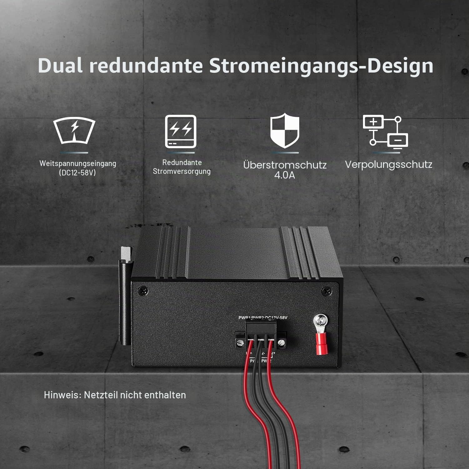 Binardat 10 Port Gigabit L2+ Managed PoE Industrial DIN-Rail Switch, 8 Gigabit PoE Ports, 2 Gigabit SFP, IEEE802.3AF/at, Vlan|Route|Ring|ACL|Qos Web/Konsole Managed