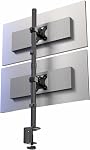 VIVO Dual Vertically Stacked Monitor Desk Mount, Extra Tall Adjustable Stand for 2 Ultrawides up to 34 inches, 22 lbs Capacity, Black, STAND-V002T | Black, Adjustable Monitor Arm, Grommet or C-Clamp Mounting, Vertical Computer Stand for 2 Monitors, H
