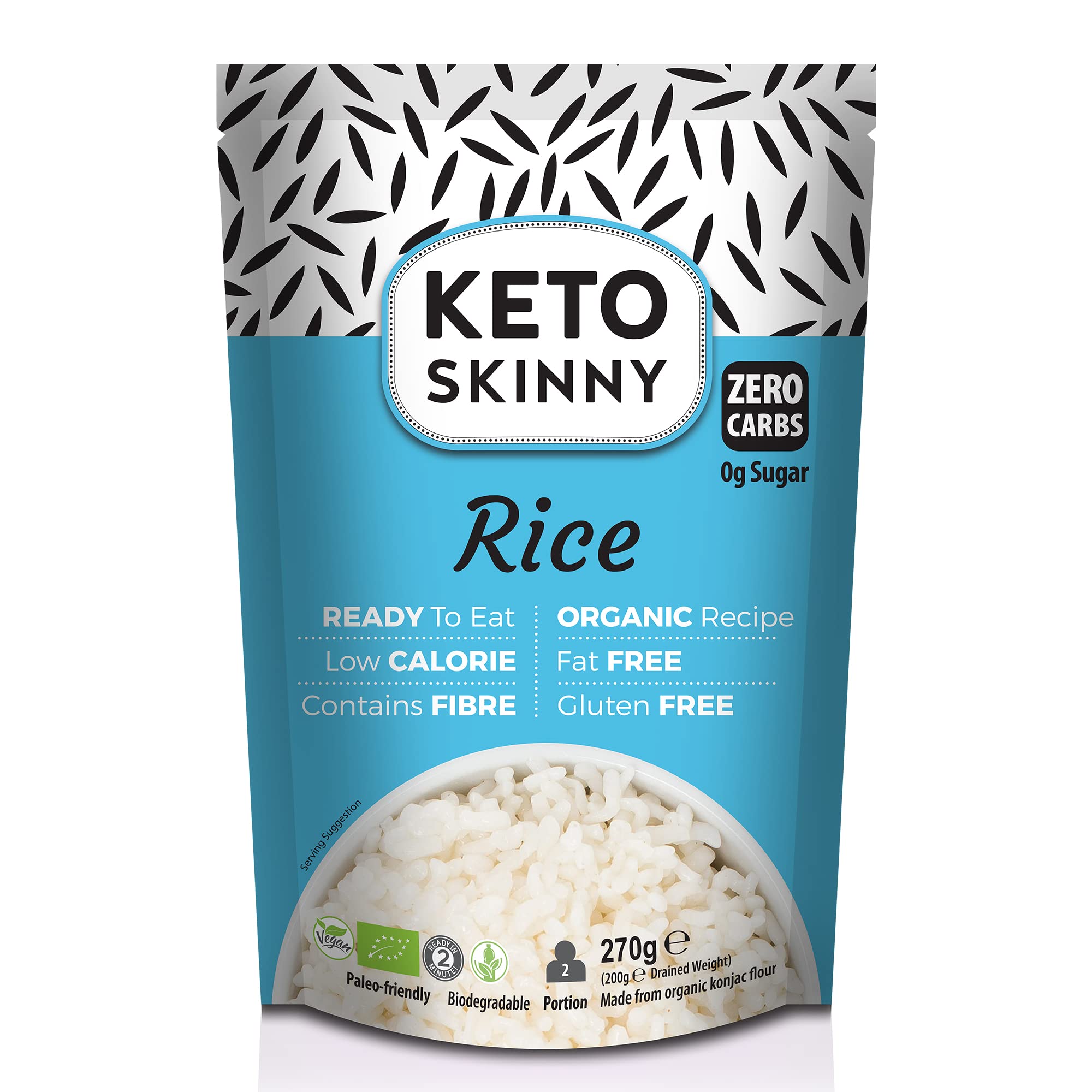 Keto Skinny Rice (Pack of 6, 270g) - Made from Organic Konjac Flour ...