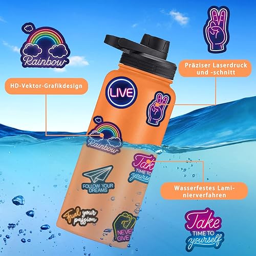 Miniatura 3 de Calcomanías Motivacionales Inspiradoras 100 Piezas Paquetes de Calcomanías de Neón con Citas de Afirmación Positiva, Premios de Aula para Maestros