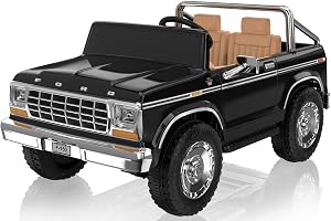 ANPABO Ford F-150 24V 2 plazas con licencia oficial de coche para niños Negro