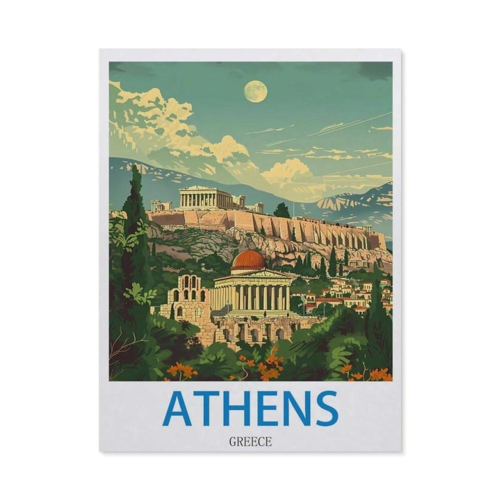 Metal Sign，Athens Greece，Tin Signs New Year Easter Wall Decoration Bar Pub Family Cafe Signs Men Cave Gifts for Friends Family Fun Signs Nice Sign(15x30cm）6x12 inch-EC52