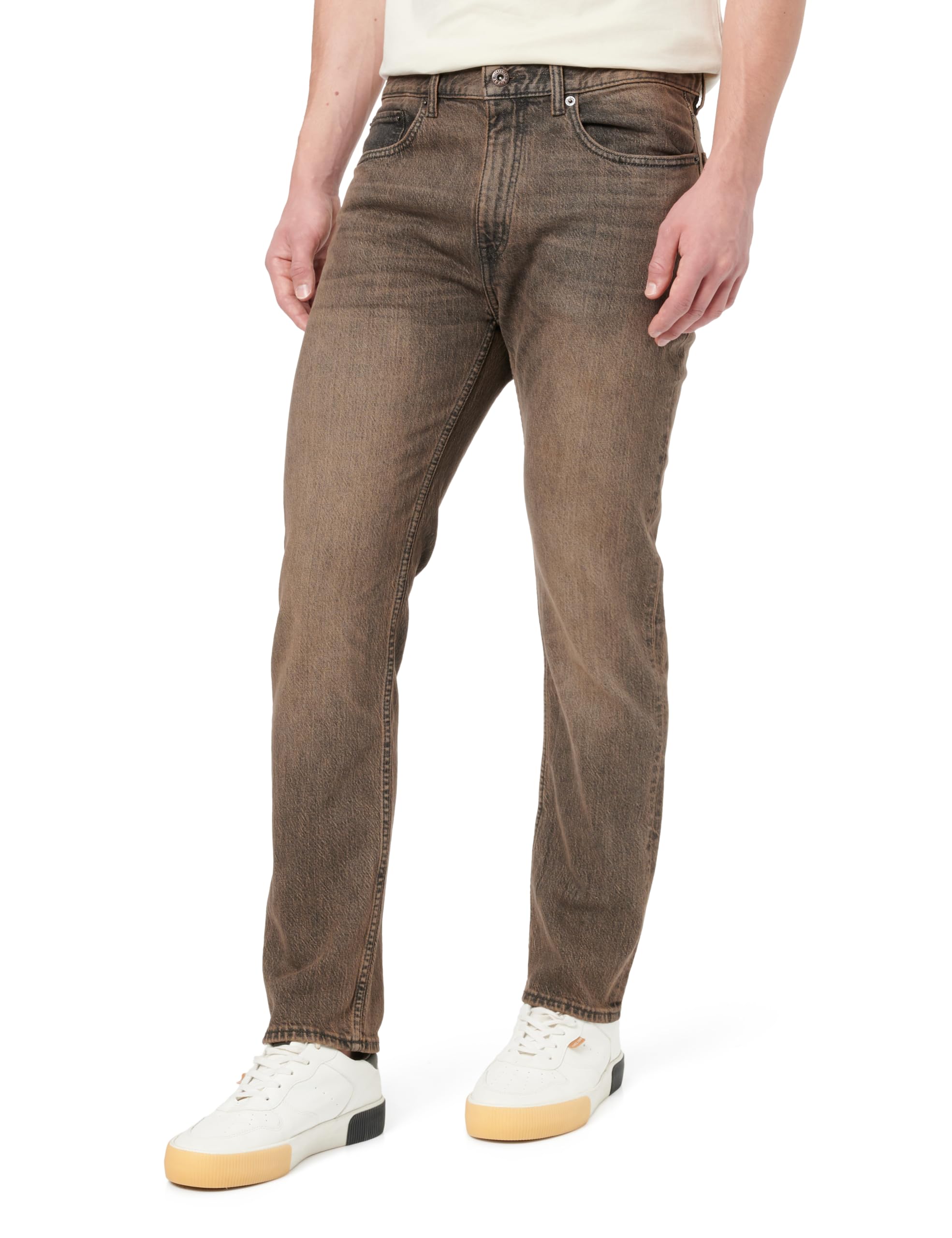 Hugo Men's Ash Jeans Trousers, Medium Brown, 30 W/34 L