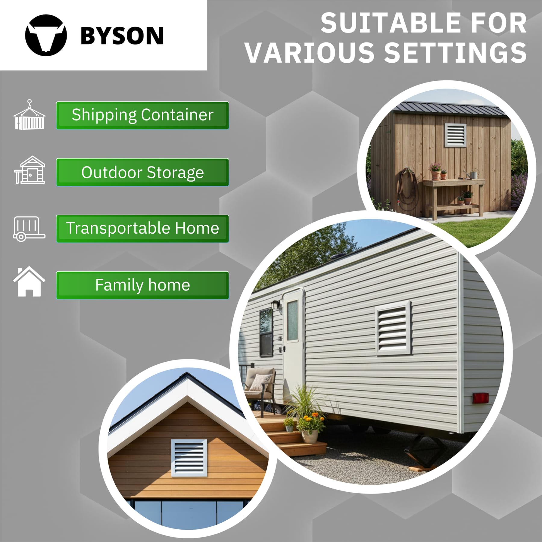 Byson Rejilla de ventilación de Aluminio de 45,7 x 45,7 cm, con Rejilla de ventilación de Acero