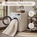 Resare 5x7 Area Rug Beige Tapis de Salon, Washable Vintage Floral Neutral Non-Slip Soft Distressed Carpet, Low Pile Indoor Floor Rug for Living Room Bedroom Dining Room Playroom Nursery Office