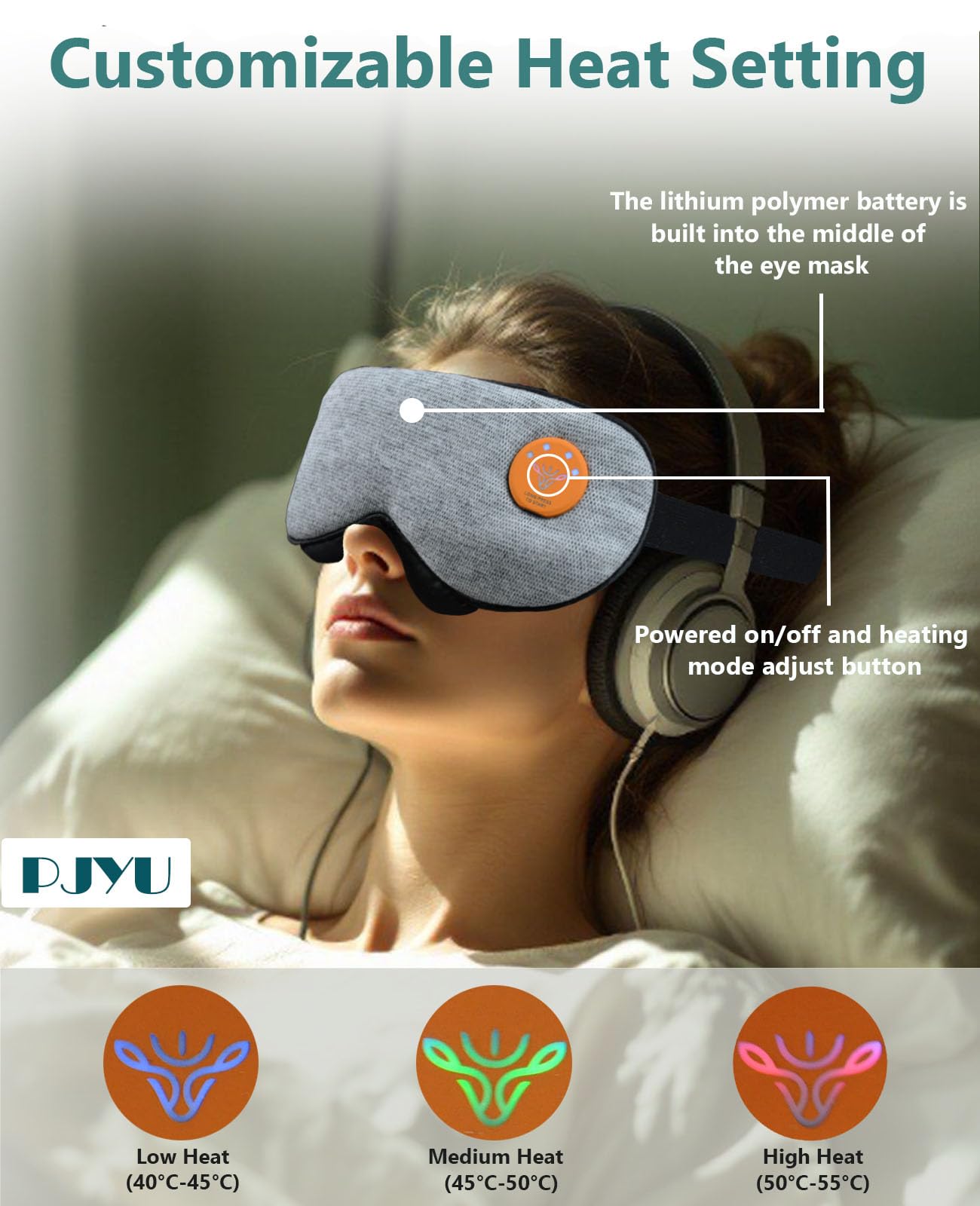 Masque Chauffant pour les Yeux secs, Masque Chauffant yeux Electrique usb Masque Oculaire Chauffant Compresse pour les yeux pour le traitement des Chalazion et de la Blépharite, Lavable