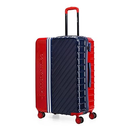 Nasher Miles Vegas Hard-Sided Polycarbonate Check-in Luggage 28 inch | 75cm | 8 Wheels Large Trolley Bag for Travel | Suitcase (Red & Blue)