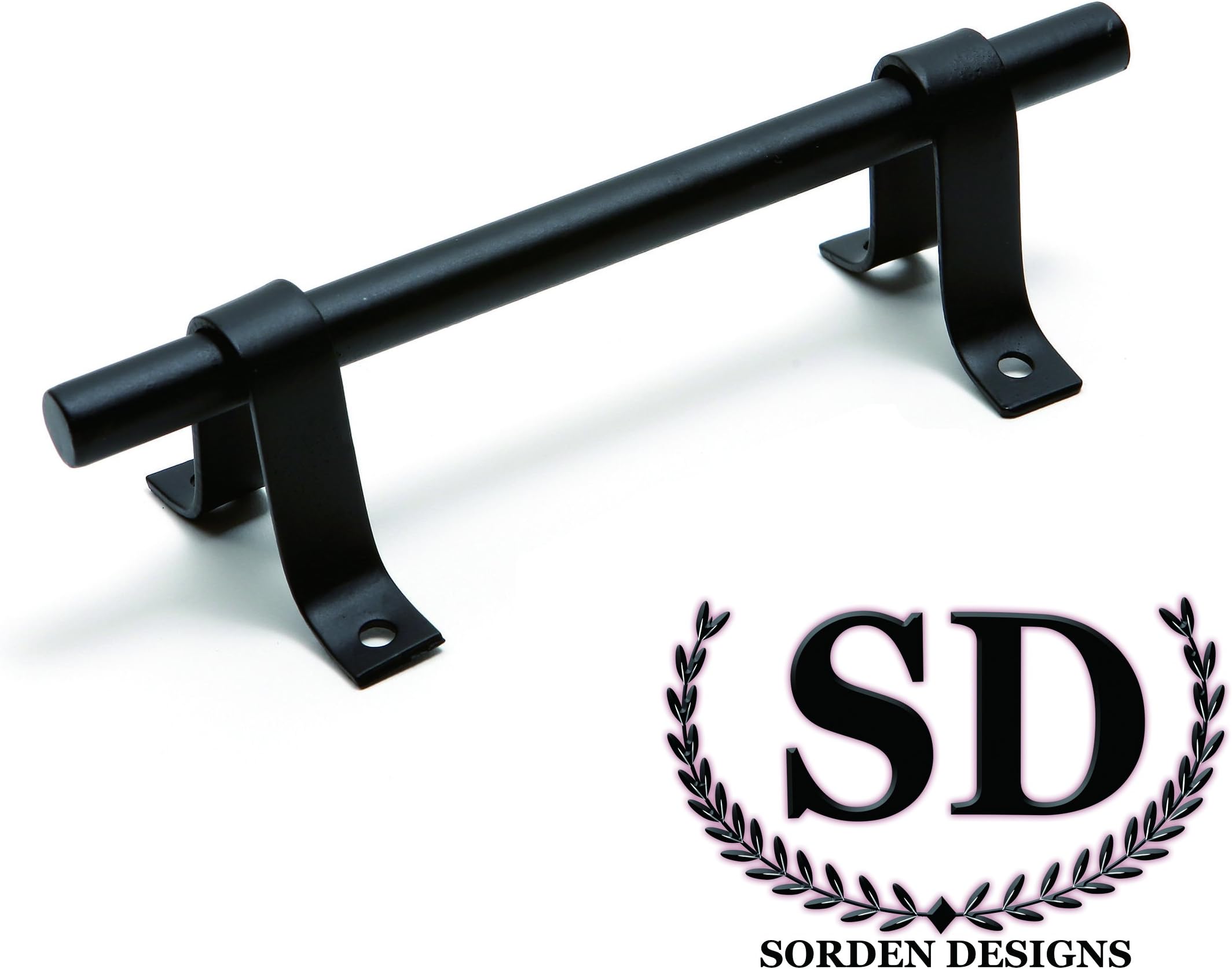Valloowink Sorden Designs: 7-3/4"- Artisan Style Barn Door Handle - Matte Black Steel- Door Handles/Door Pulls for Barn Door Hardware