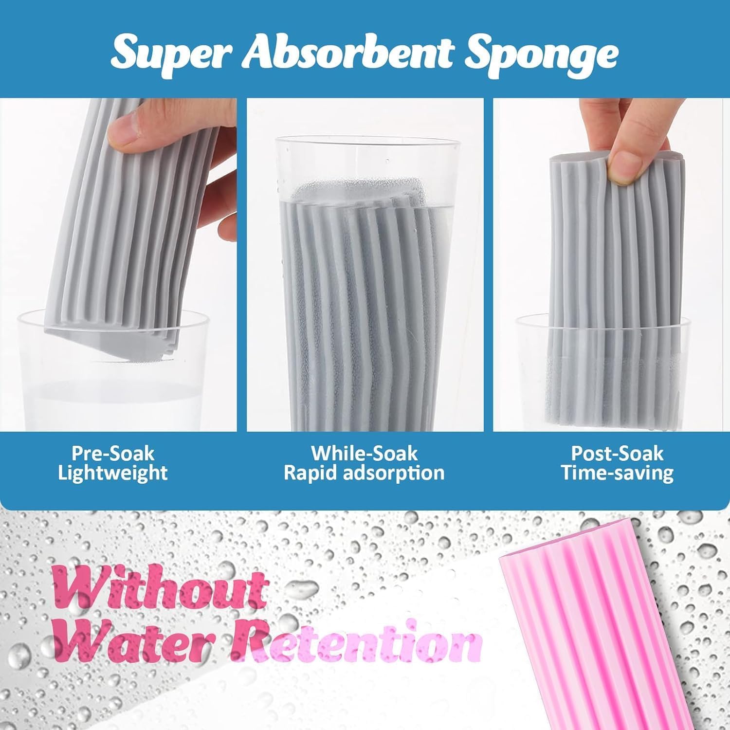 BEHAHAI Damp Duster Sponge – Reusable Cleaning Sponge for Dust, Pet Hair & Allergens – Lint-Free & Eco-Friendly Reusable Damp Duster Sponge for Home, Car & Office. (Grey) 1