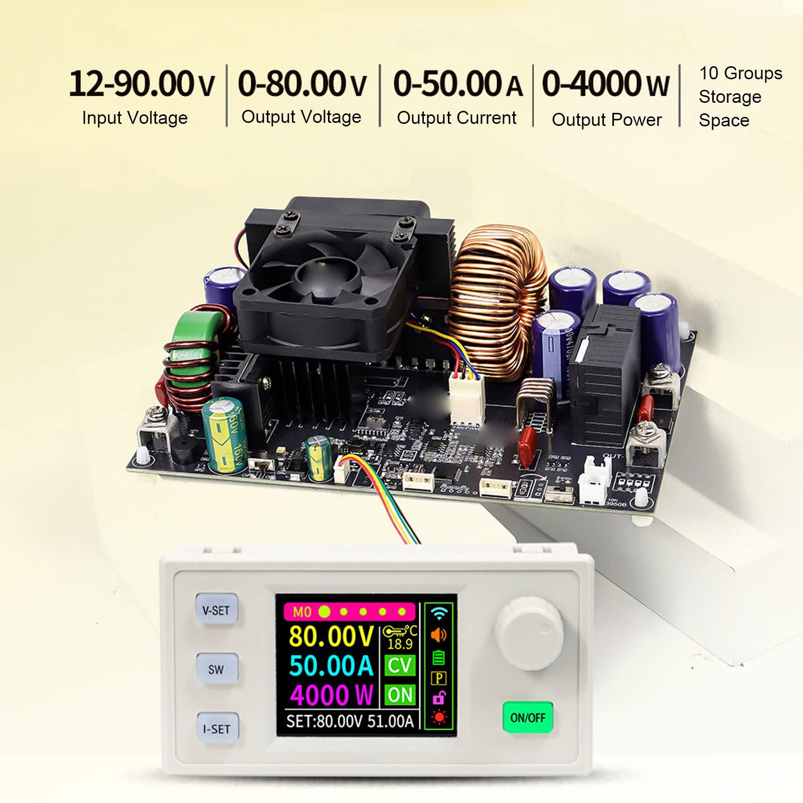 Regulowany Zasilacz Prądu Stałego 0-80 V 0-50 A 4000 W z Cyfrowym Wyświetlaczem do Testowania Sterowników LED i Sprzętu Laboratoryjnego