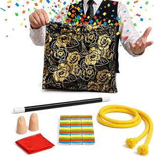 Change Bag Magic Routine Set with Video Tutorial | Combines change bag, silk vanish, color-changing wand, rope trick and confetti finale in one guided stage routine.