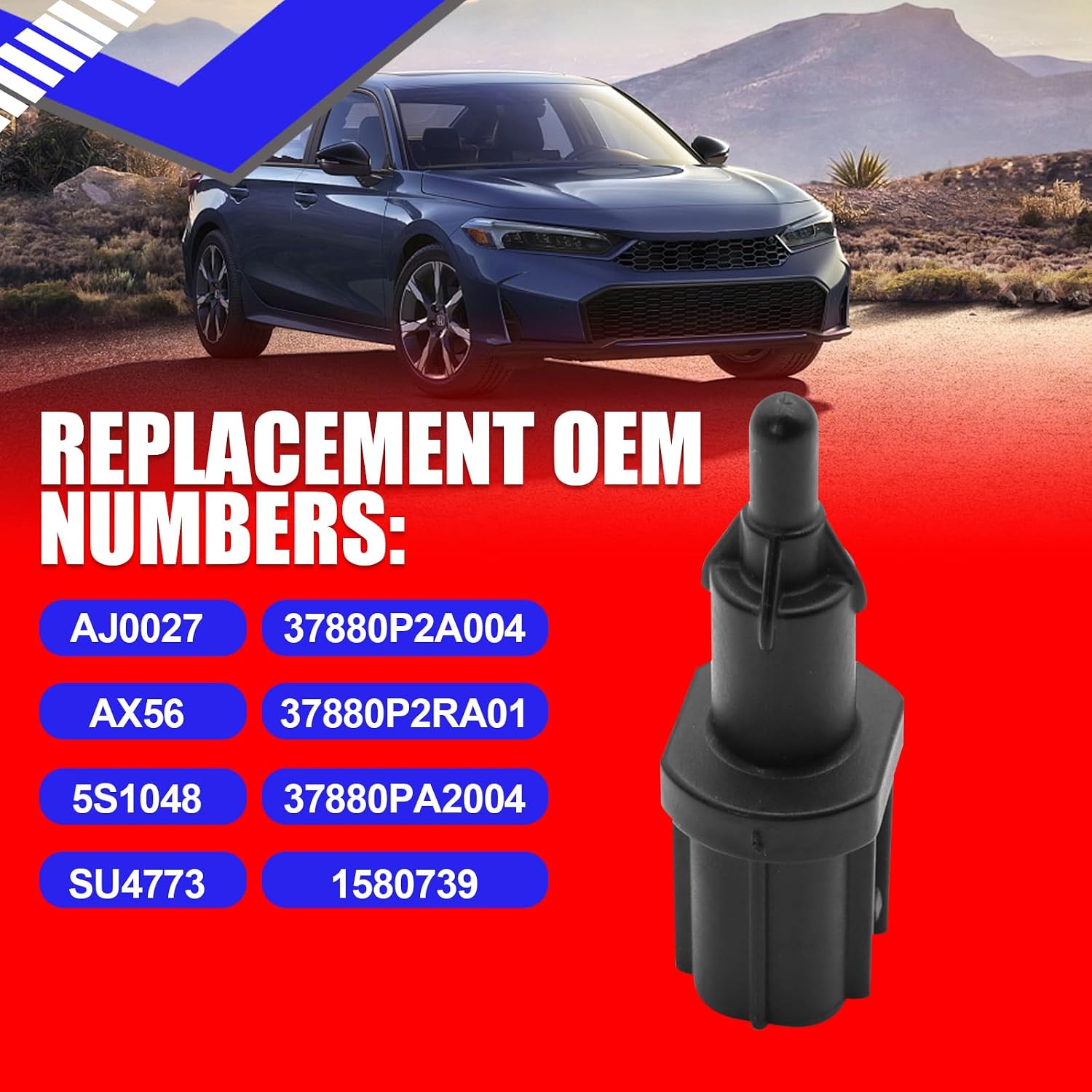 SMMS Air Temperature Sensor for Honda 1996-2000 Civic, 1996-1997 Del Sol, 2000-2006 Insigh OE: 37880P2A004 SU4773