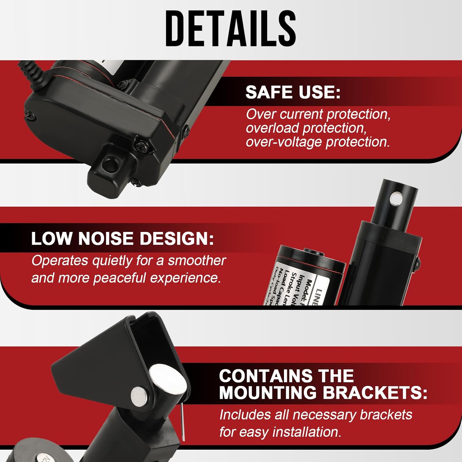 MYFULLY 12V Linear Actuator | 10" Stroke 202lbs/900N Load Heavy Duty Electric Actuator with Mounting Brackets for Solar Tracker, RV, Recliner, TV Lift, Auto Door Opener (10"/250MM Stroke Length)