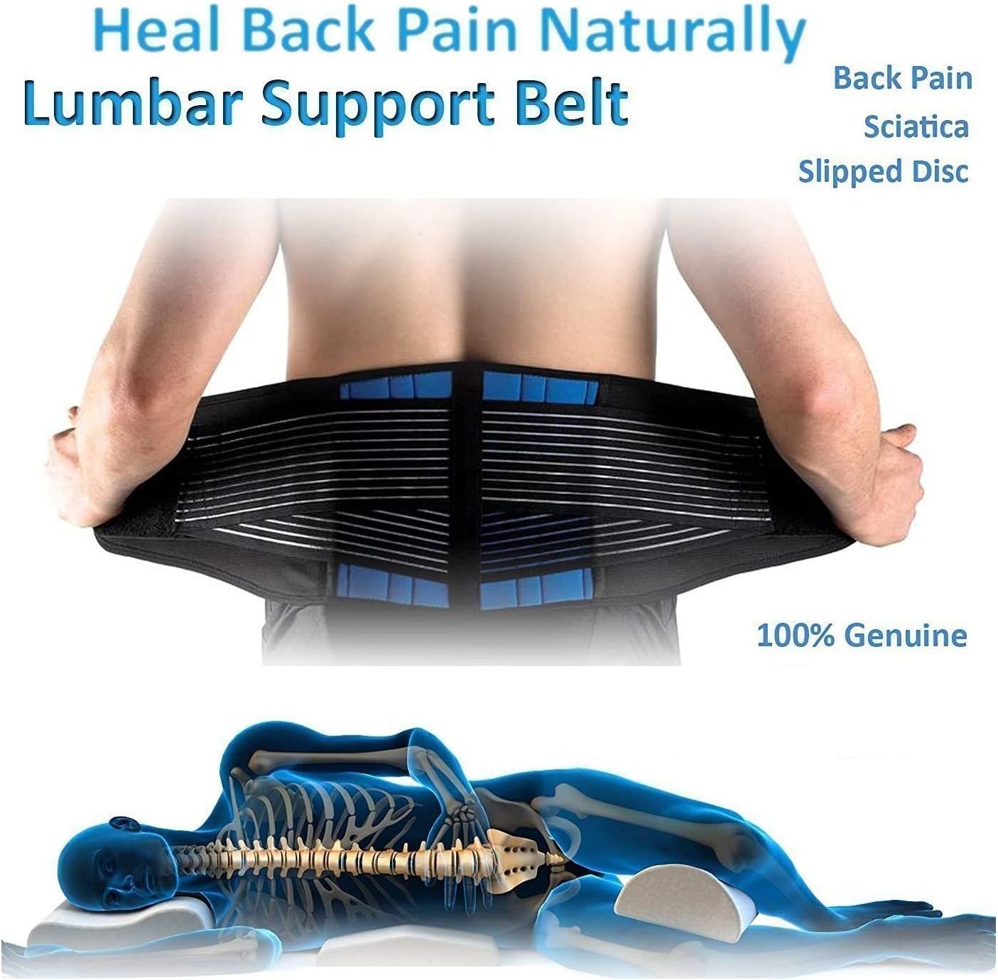 Deluxe Neoprene Double Pull Lumbar Lower Back Support Brace Exercise Belt Waist Trainer Belt