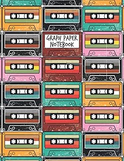 Cassette Tapes Graph Paper Notebook: Retro Audio Cassettes Graph Paper Notebook Quad 5x5 Ruled for Vintage 80s and 90s Style Lovers - 120 pages (Retro Audio Cassette Tape Notebooks)