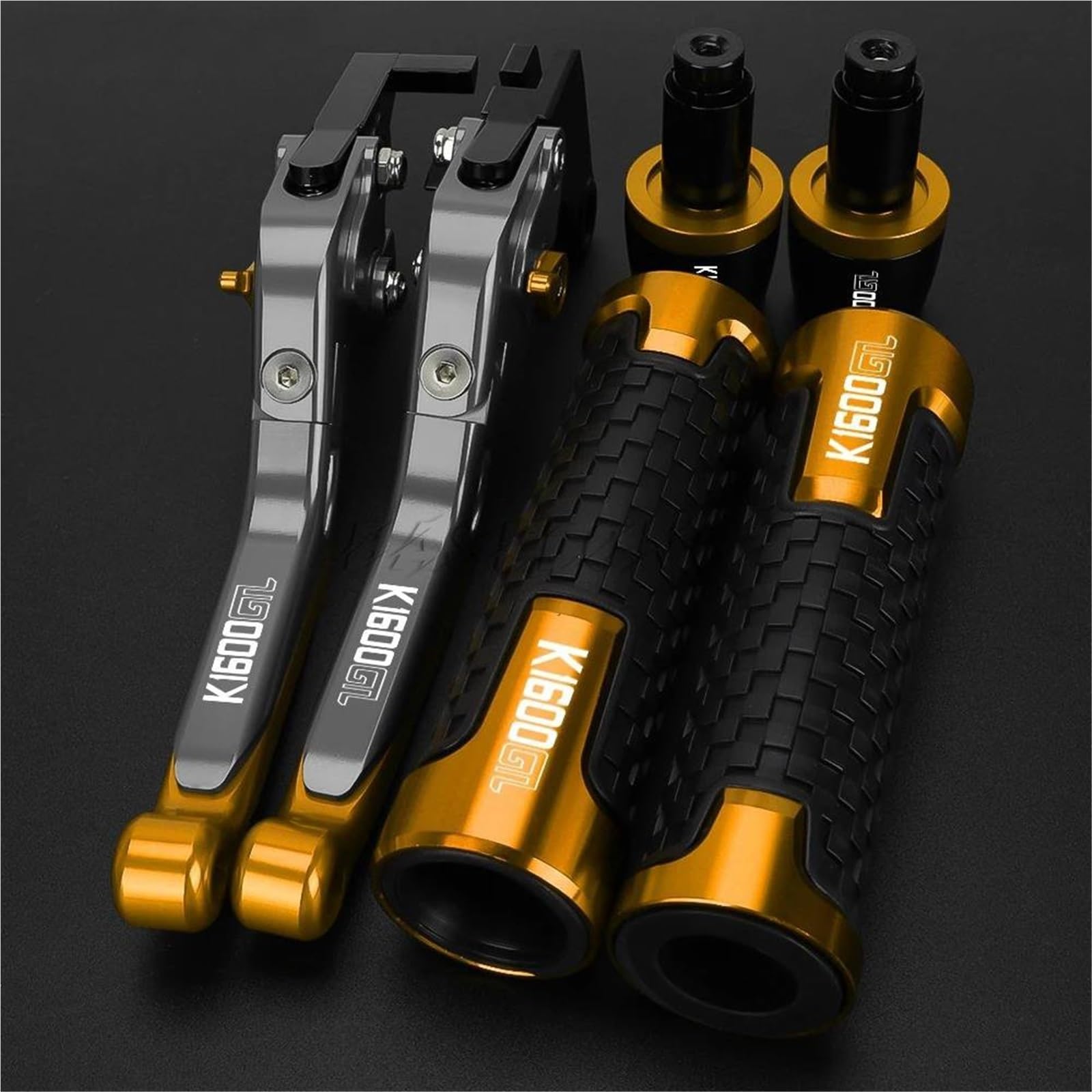 GQUIKGW Replace Motorcycle Handlebar Handle Bar Hand Grips Folding Brake Clutch Levers for BMW K1600GTL K 1600GTL K1600 GTL 2011-2016(Yellow 2)