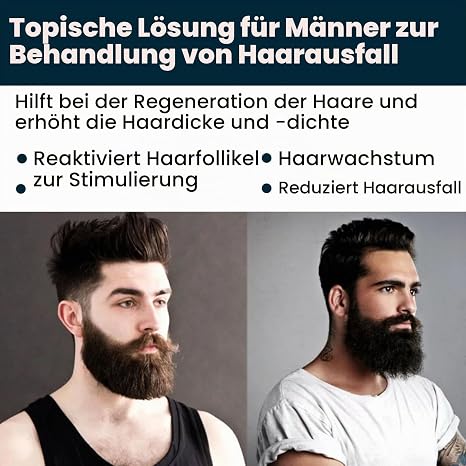 Liquid Extra Strength Hair Growth Agent for Men 5% Topical Solution Hair Growth Serum Against Hair Loss and Thinning Hair Includes Drip Applicator